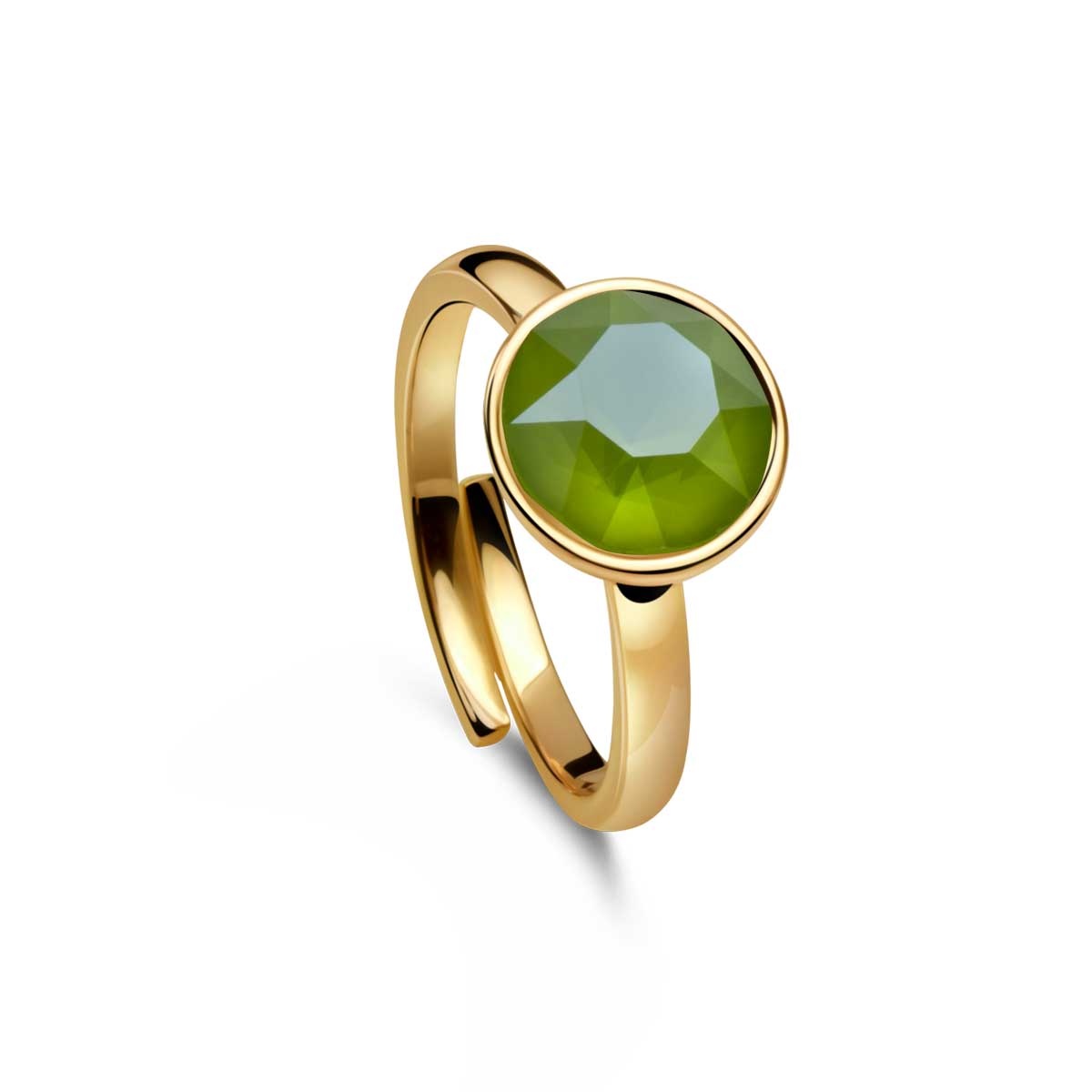 Ring 925 Silber grün peridot verstellbar#oberflache_vergoldet
