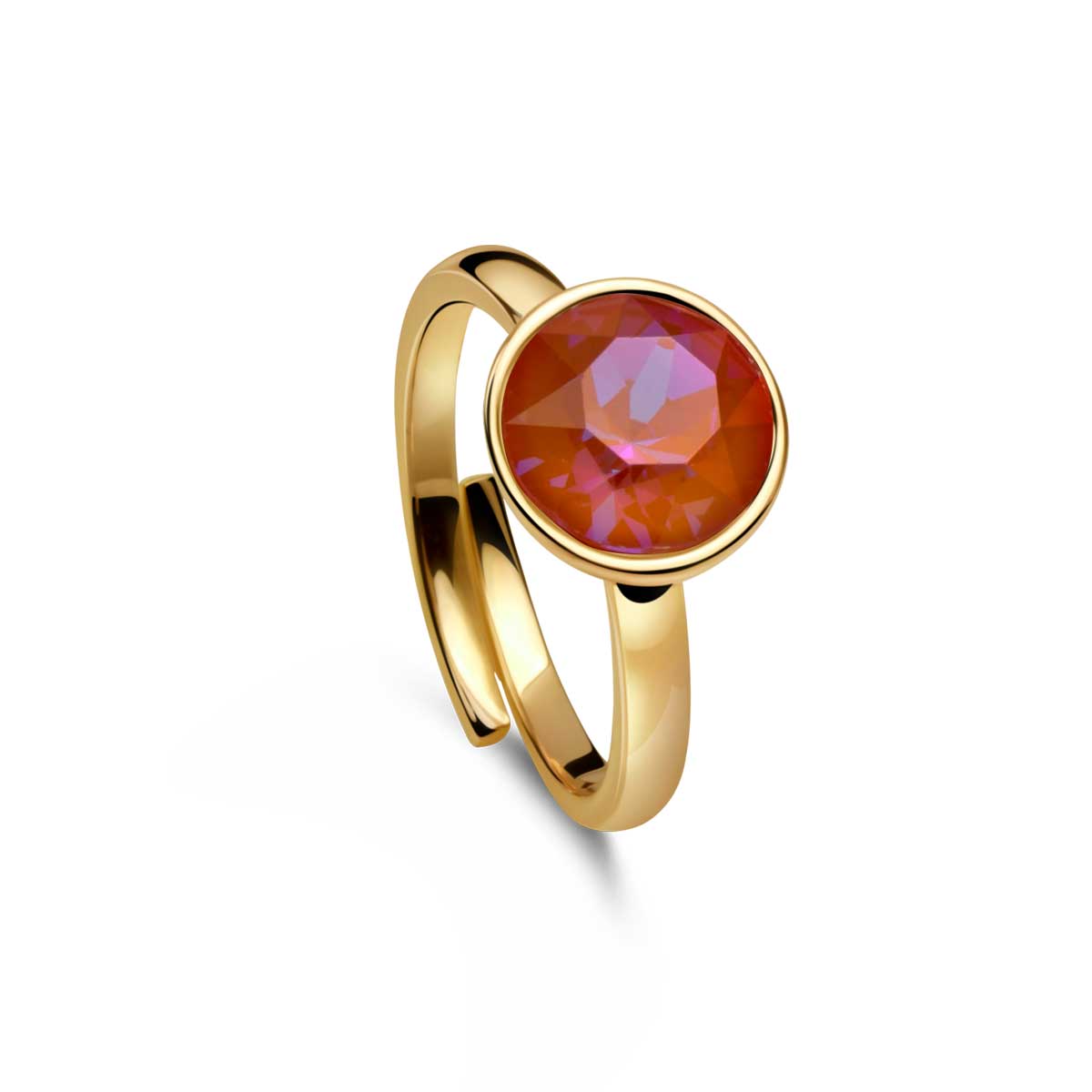 Ring 925 Silber orange rot verstellbar#oberflache_vergoldet