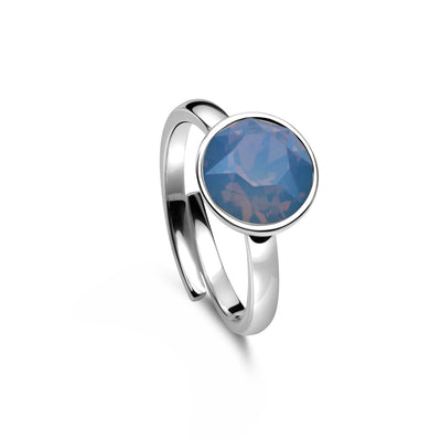 Ring 925 Silber blau verstellbar#oberflache_silber