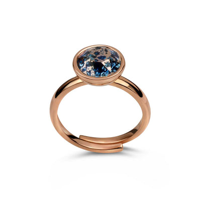 Ring 925 Silber Aquamarine blau verstellbar#oberflache_rosevergoldet