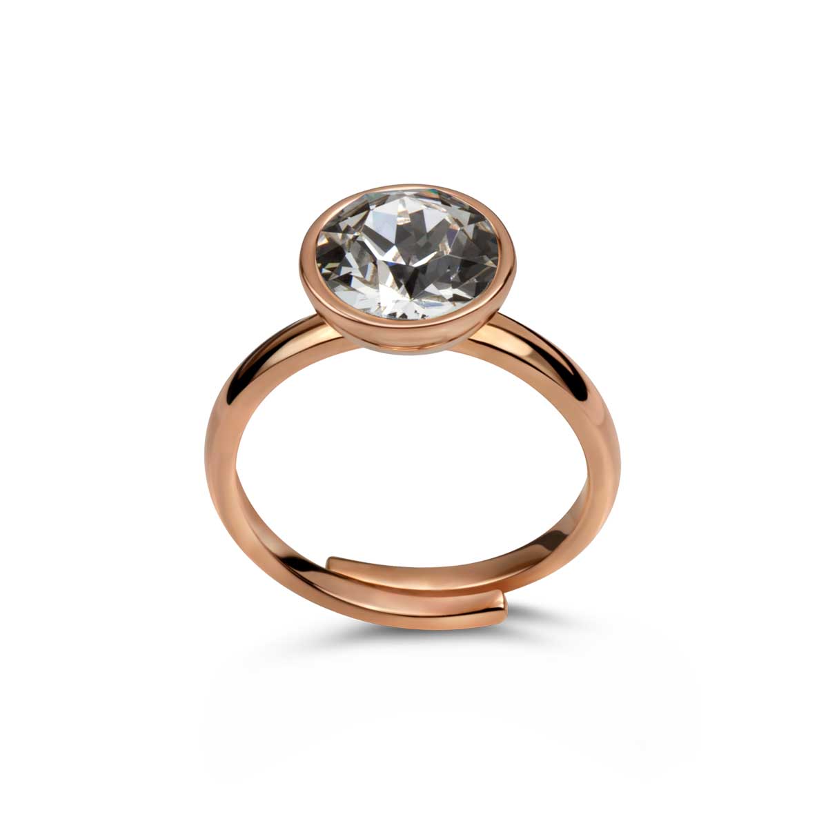 Ring 925 Silber Kristall Zirkonia verstellbar#oberflache_rosevergoldet