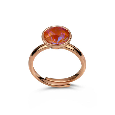 Ring 925 Silber orange rot verstellbar#oberflache_rosevergoldet