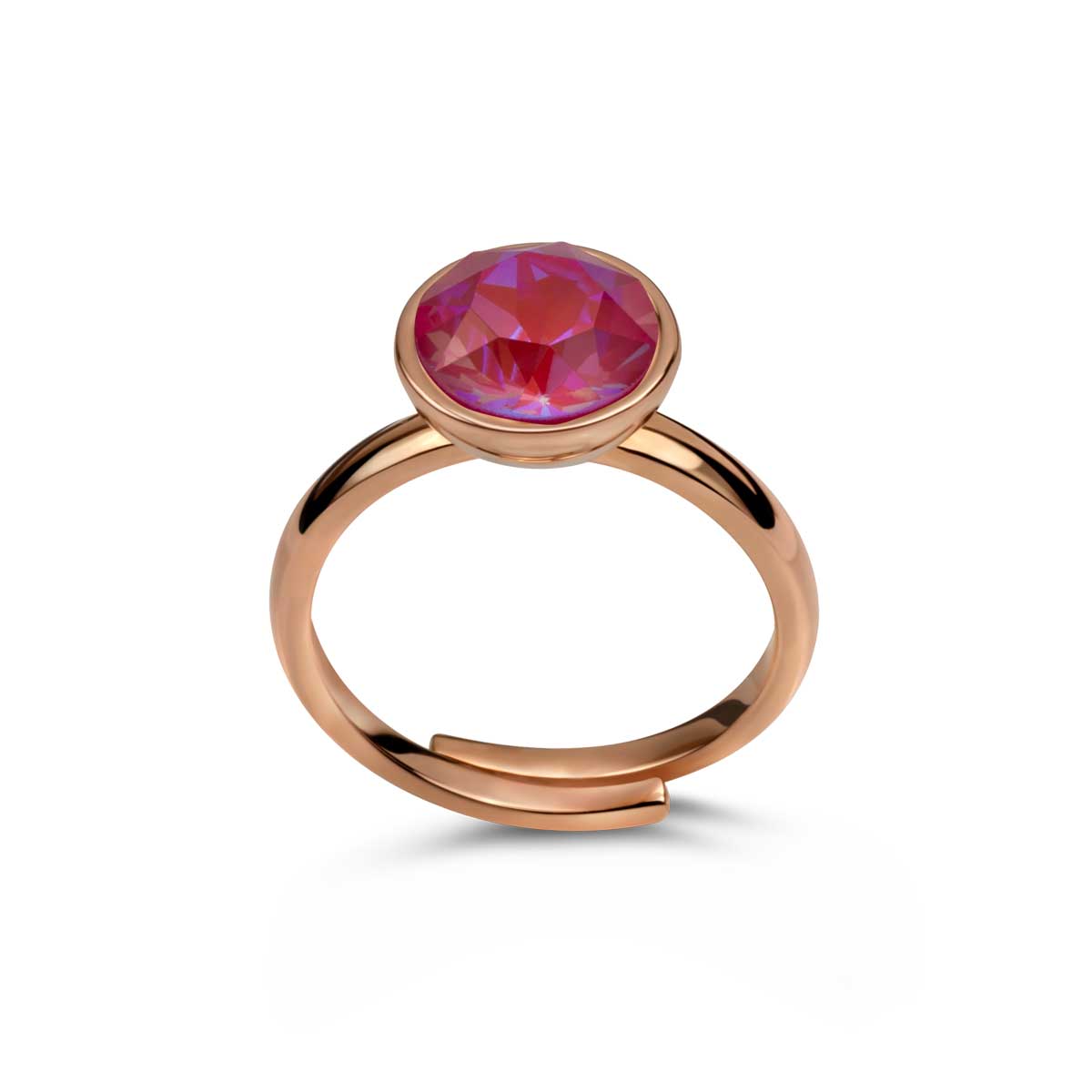 Ring 925 Silber rot pink rosa verstellbar#oberflache_rosevergoldet