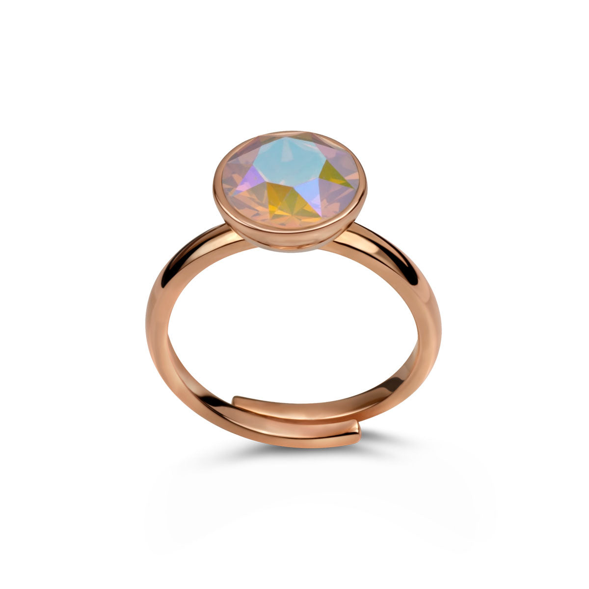Ring 925 Silber rosa opal Zirconia#oberflache_rosevergoldet