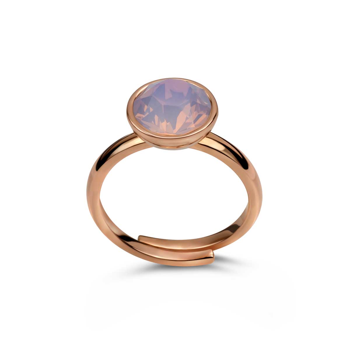 Ring 925 Silber rosa opal verstellbar#oberflache_rosevergoldet