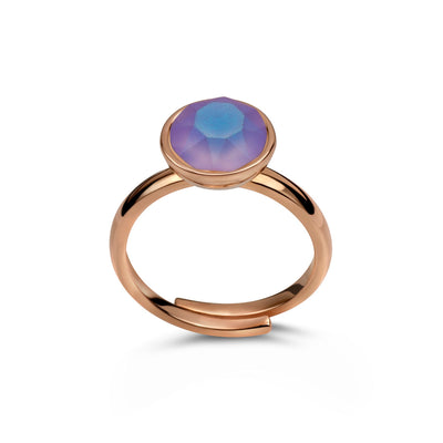 Ring 925 Silber violette verstellbar#oberflache_rosevergoldet