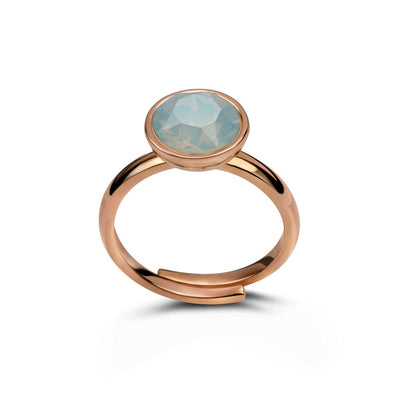 Ring 925 Silber Kristall opal verstellbar#oberflache_rosevergoldet
