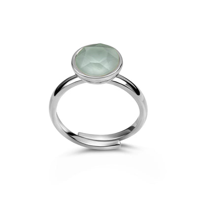 Ring 925 Silber grün pastell verstellbar#oberflache_silber