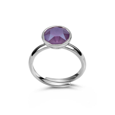 Ring 925 Silber lila violett verstellbar#oberflache_silber