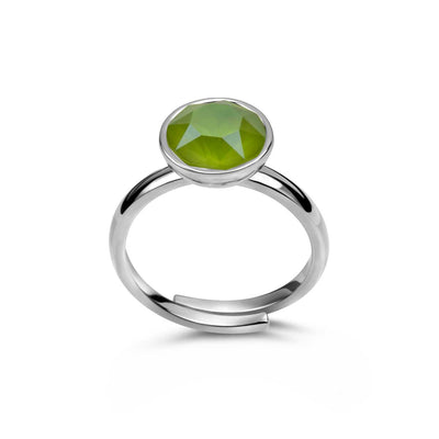 Ring 925 Silber grün peridot verstellbar#oberflache_silber