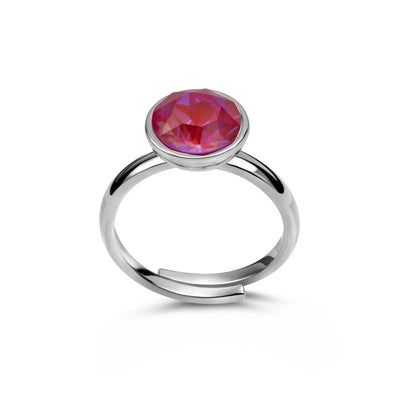 Ring 925 Silber rot pink rosa verstellbar#oberflache_silber