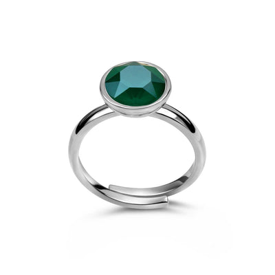 Ring 925 Silber grün verstellbar#oberflache_silber
