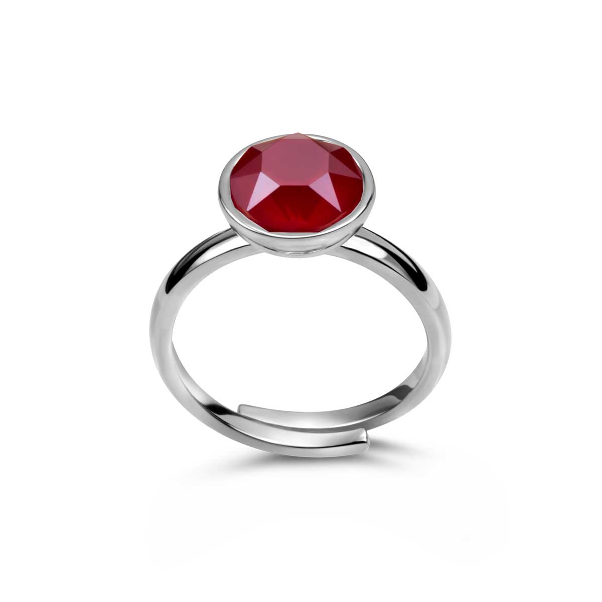 Ring 925 Silber rot verstellbar#oberflache_silber