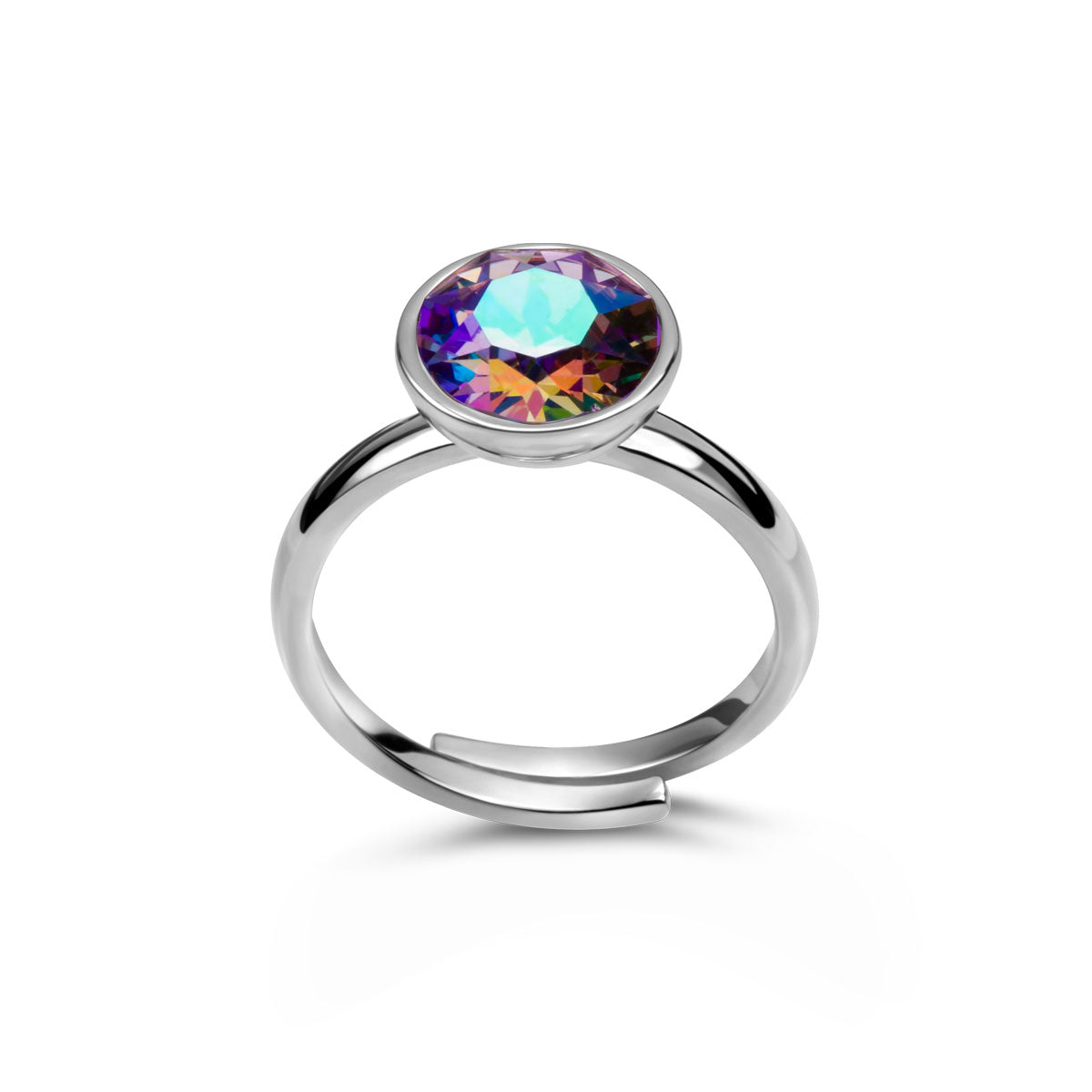 Ring 925 Silber violett verstellbar#oberflache_silber