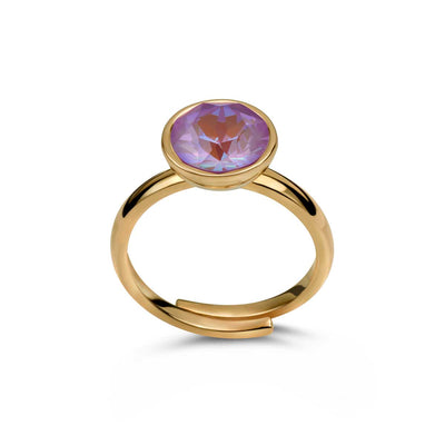 Ring 925 Silber violett lila verstellbar#oberflache_vergoldet