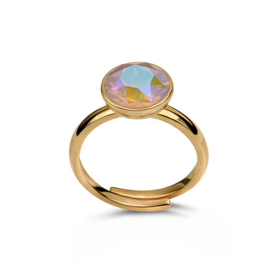 Ring 925 Silber rosa opal Zirconia#oberflache_vergoldet