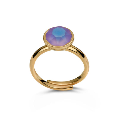 Ring 925 Silber violette verstellbar#oberflache_vergoldet