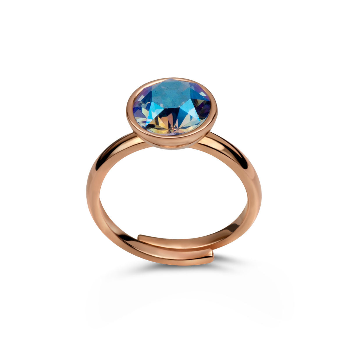 Ring 925 Silber blau saphir#oberflache_rosevergoldet