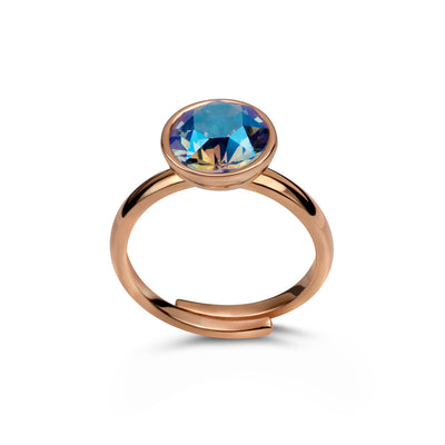Ring 925 Silber blau saphir#oberflache_rosevergoldet