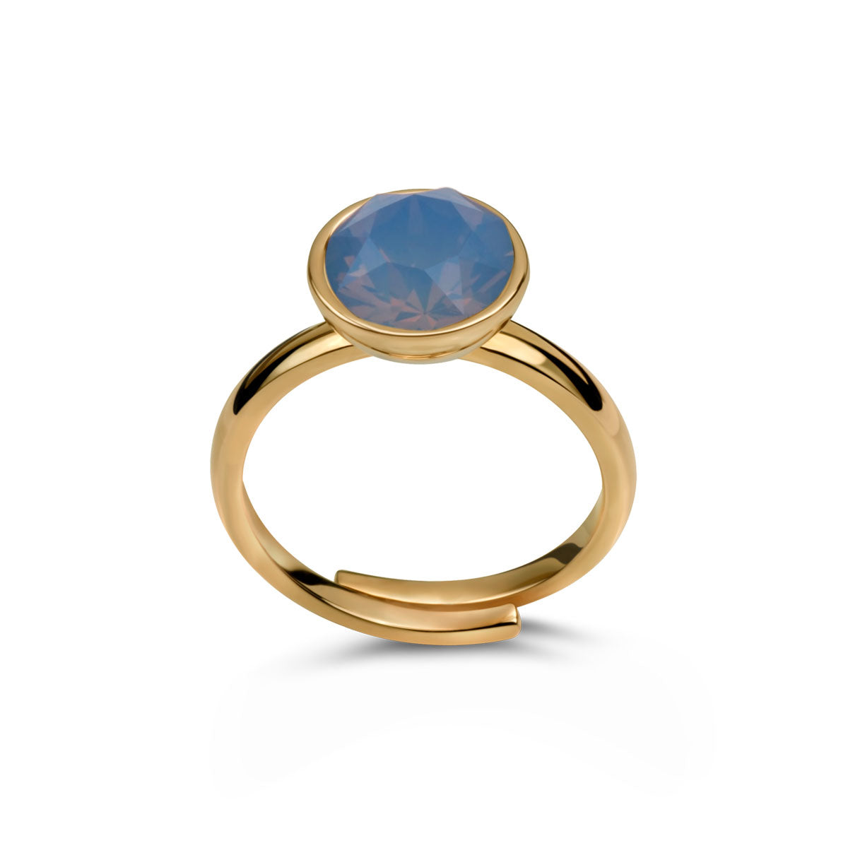 Ring 925 Silber blau verstellbar#oberflache_vergoldet